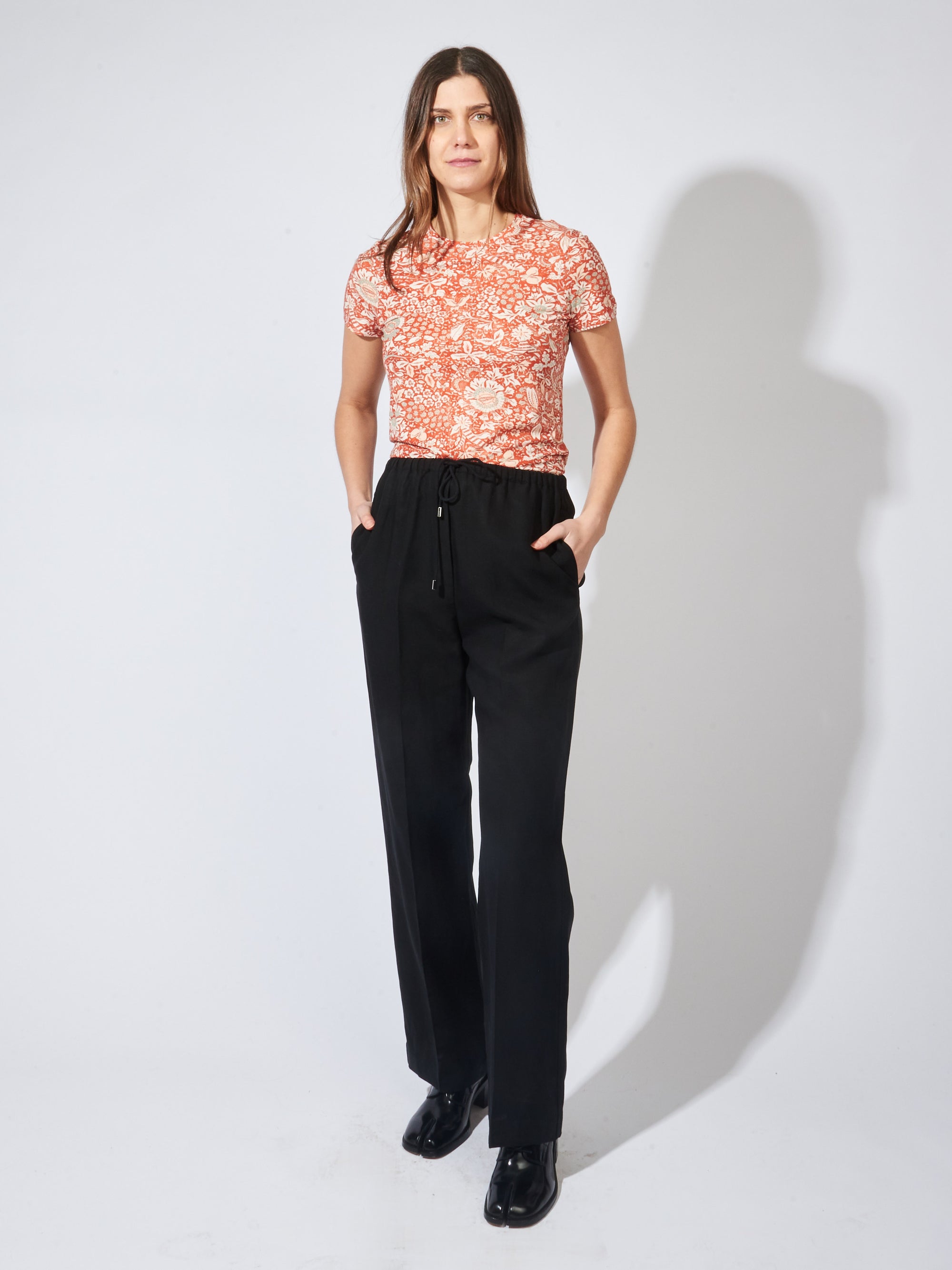 Totême - Black Press-Creased Drawstring Trousers – Frances May