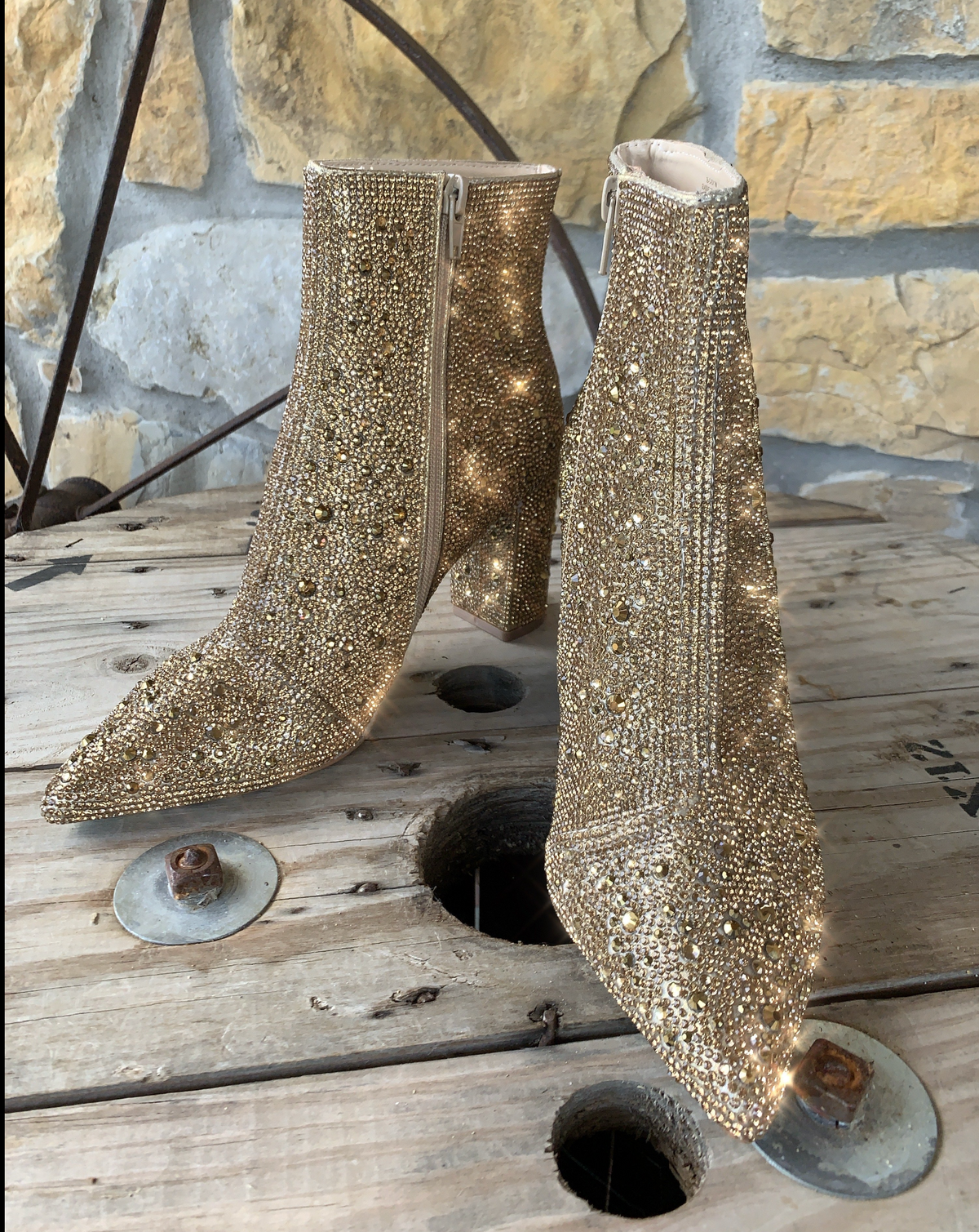 betsey johnson gold boots