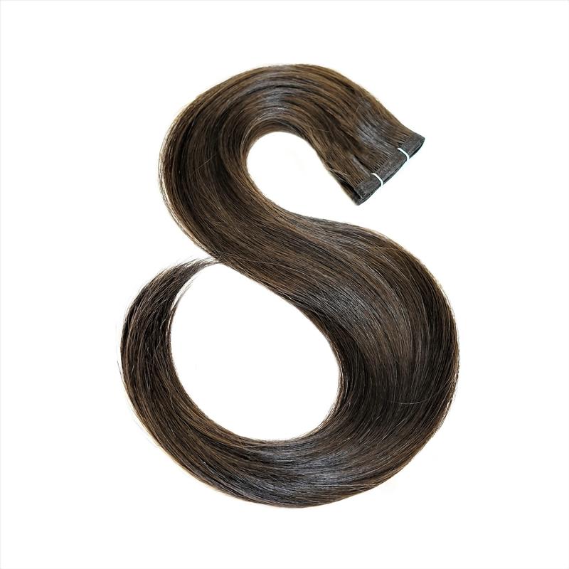 E Weft 14 Hair Extensions Light Ash Brown Pale Golden Blonde Mix