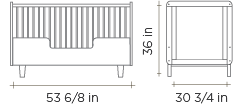 Rhea Toddler Bed Conversion Kit Dimensions