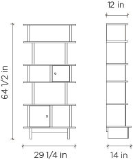 Dimensions de la mini bibliothèque verticale