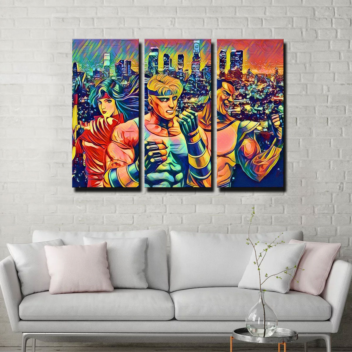 Abstract Streets of Rage Canvas Set – Legendary Wall Art
