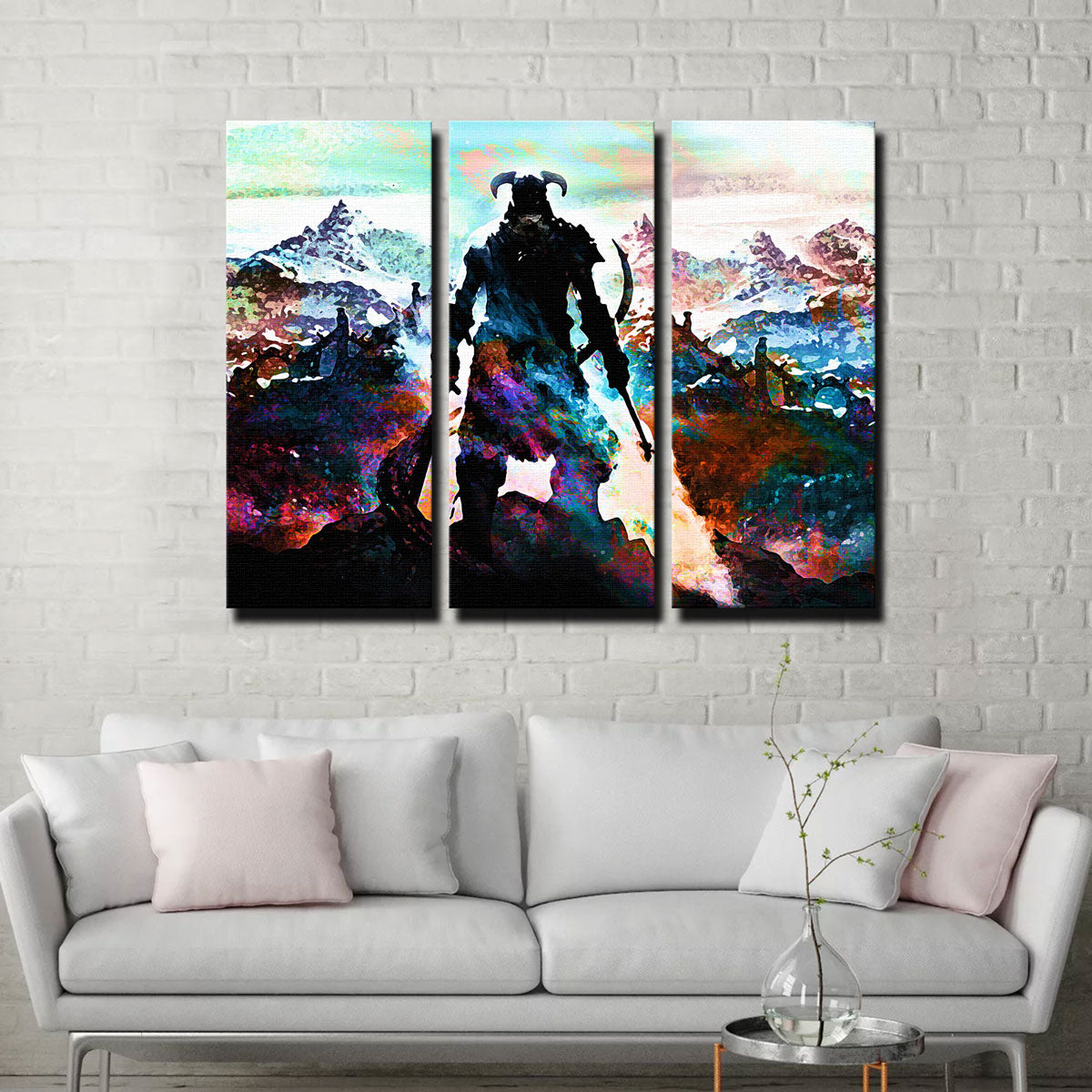 Abstract Skyrim Canvas Set – Legendary Wall Art