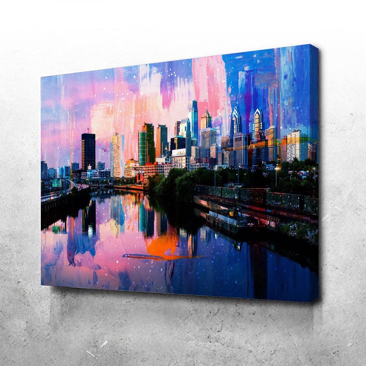 Abstract Philadelphia Skyline Canvas Set Legendary Wall Art
