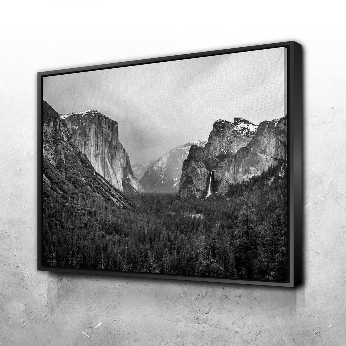 Yosemite Valley Canvas Set Legendary Wall Art   Yosemite Valley  1 Pcs Black Frame Mockup 