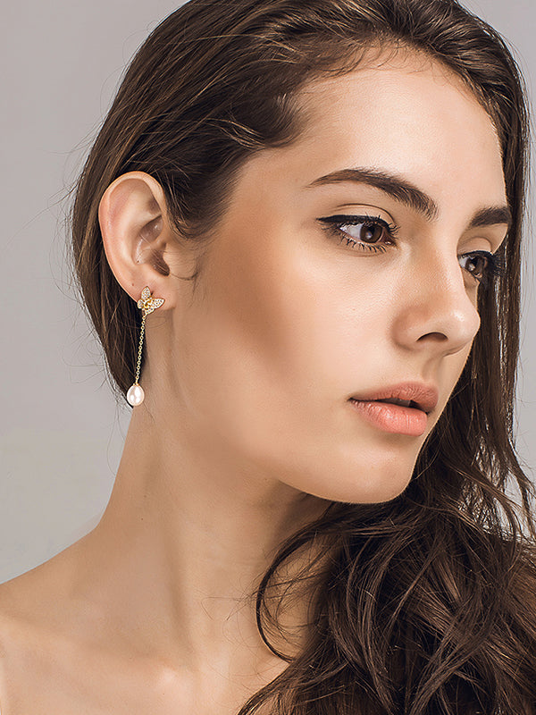 Butterfly Pattern Sterling Silver Earrings – ZALLURE | Enhance yourself ...