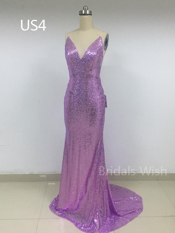 purple sparkle prom dress