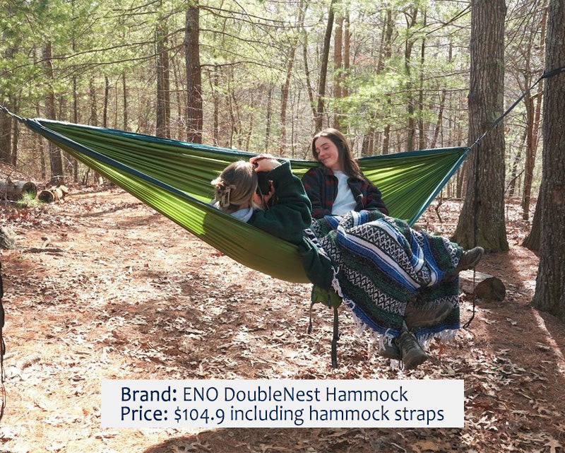 ENO DoubleNest Hammock green and blue colors