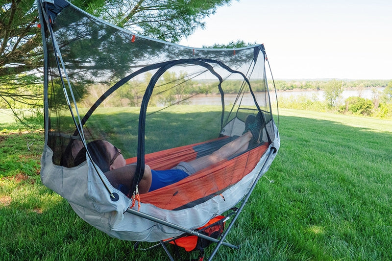 camping portable hammock with stand and mosquito net