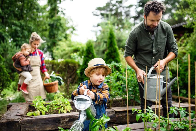 family gardening together outdoor activity ideas