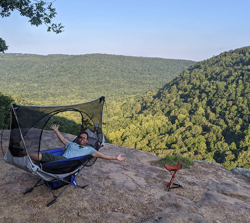 free standing hammcok with mosquito net for mountain camping