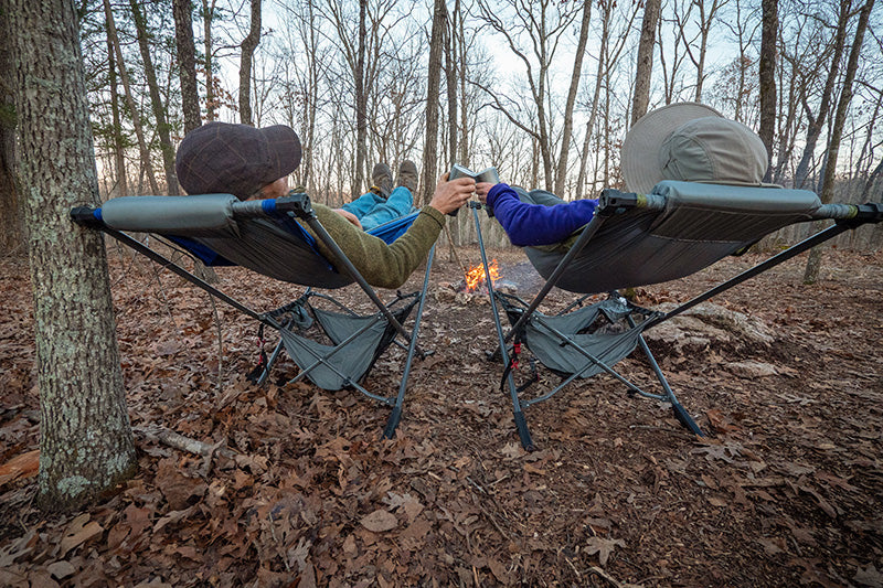 hammock in the woods with portable folding hammock with stand