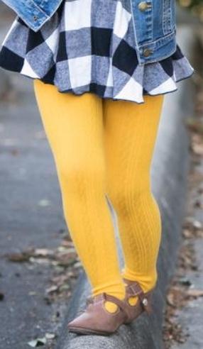 White Cable Knit Tights #400