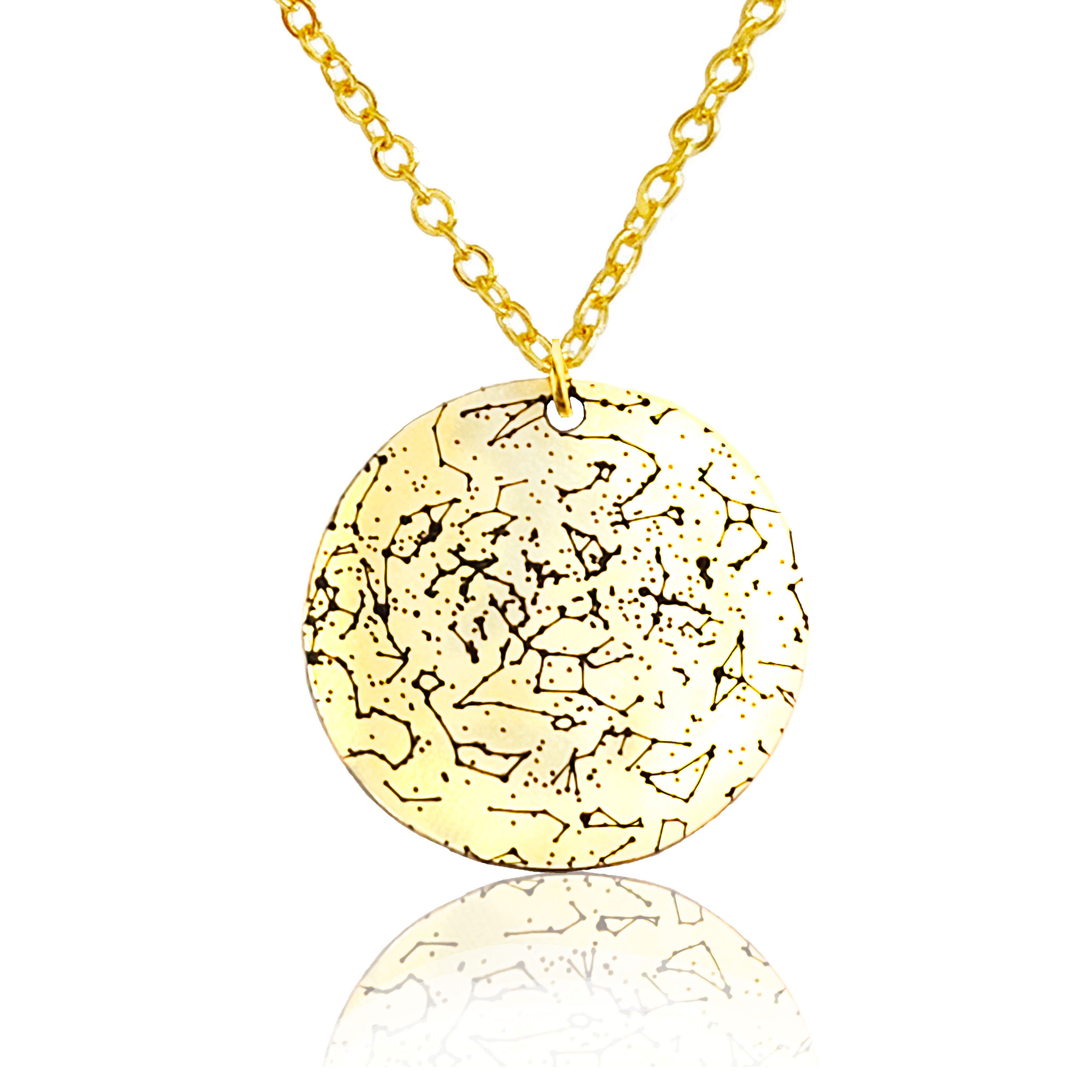 Custom Star Map Gold Filled Necklace Medium Size – StarMapJewelry