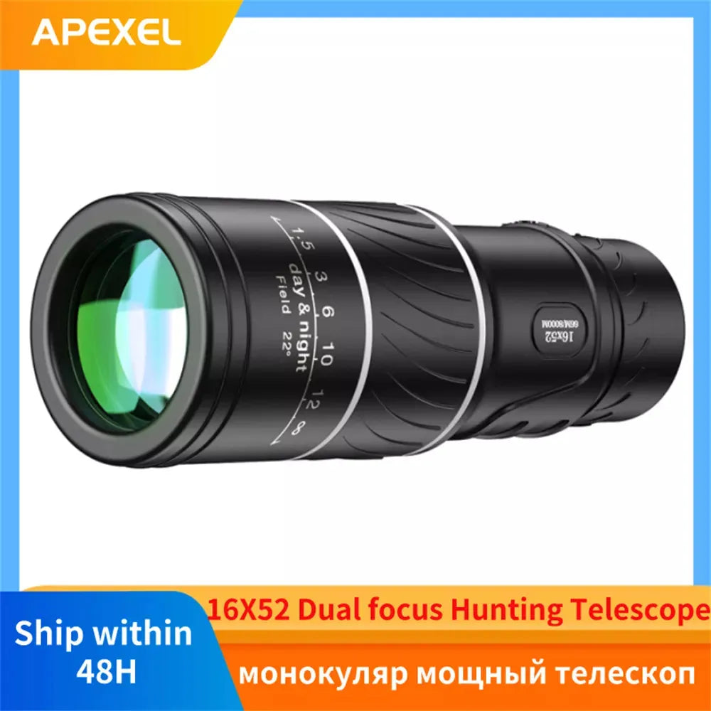 Dual Focus Monocular Telescope 16x52 HD Scope