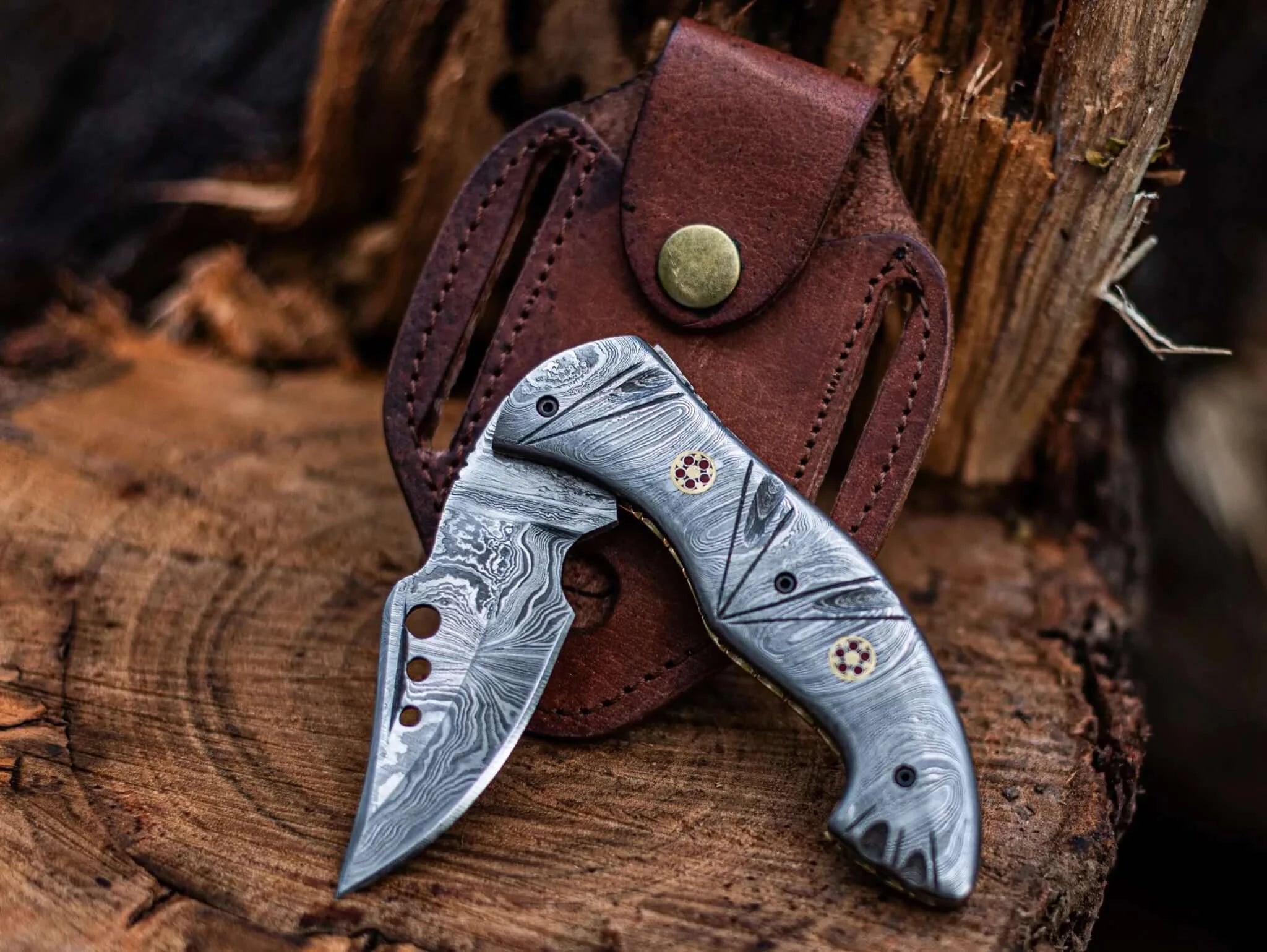 Damascus Steel Folding Knife