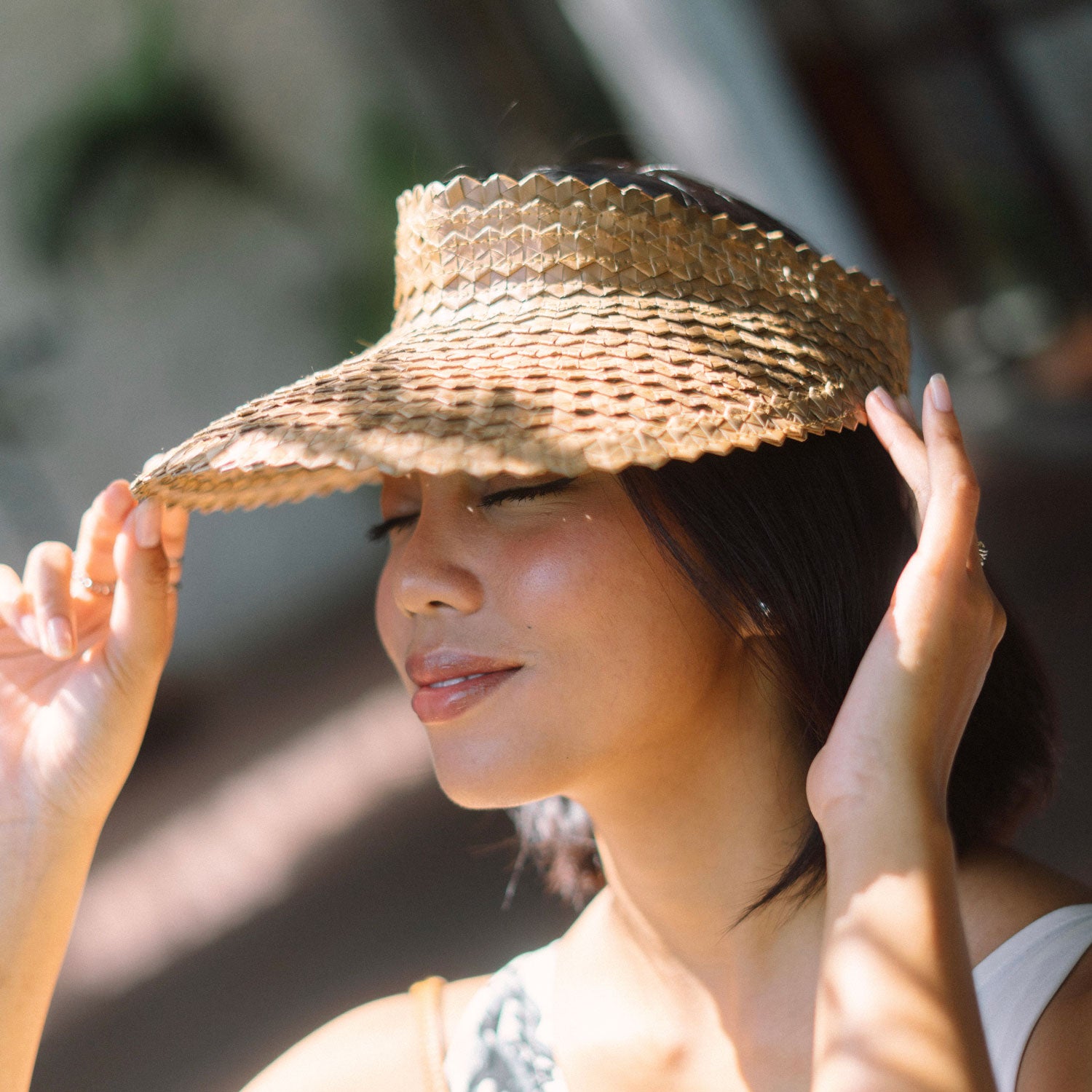 beige suede hat