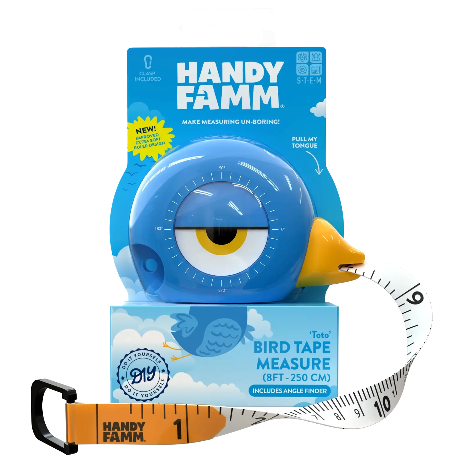 "Toto" Blue Bird Stem Measuring Tape 3-in-1 Tool