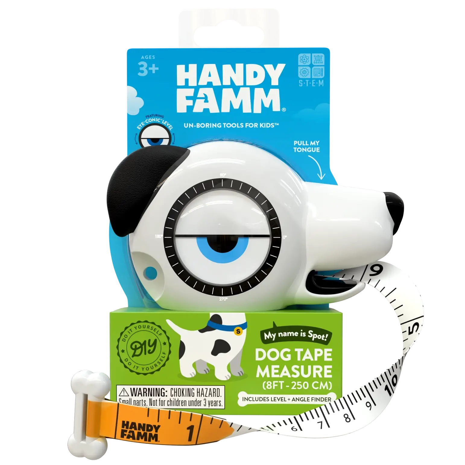 "Spot" White Dog Stem Measuring Tape 4-in-1 Tool