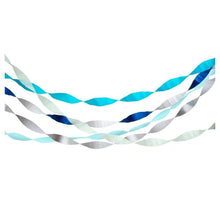 Load image into Gallery viewer, Blue Crepe Paper Streamers (set of 5)