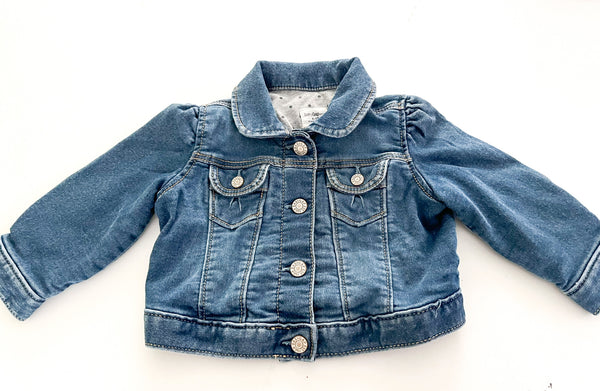 Baby Gap denim jacket with puff shoulder detail size 6-12 months