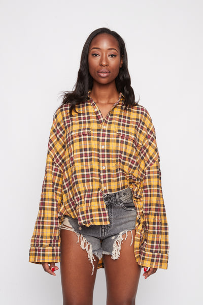 yellow plaid top