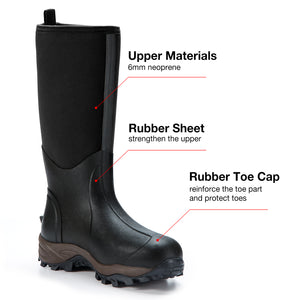 TideWe Rubber Neoprene Boots Men and Women Waterproof Durable 6mm Hunt