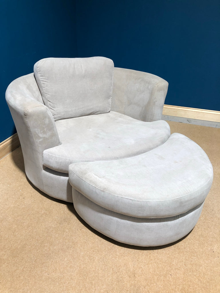 swivel cuddle chair with footstool