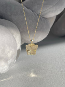 Charlie 3D Geo Butterfly Charm Necklace In Gold