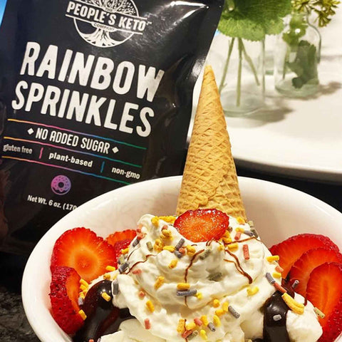 Natural Rainbow Sprinkles - 14 Ounces - Dye-free Rainbow Sprinkle Jimmies -  Non-GMO Ice Cream Toppings - Kosher Sprinkles