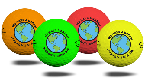 Image of the Saintnine 'We Have a Dream' golf balls. 