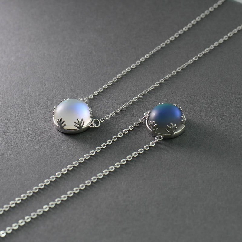 Halo Moonstone Crystal Aurora Necklace - Art Store