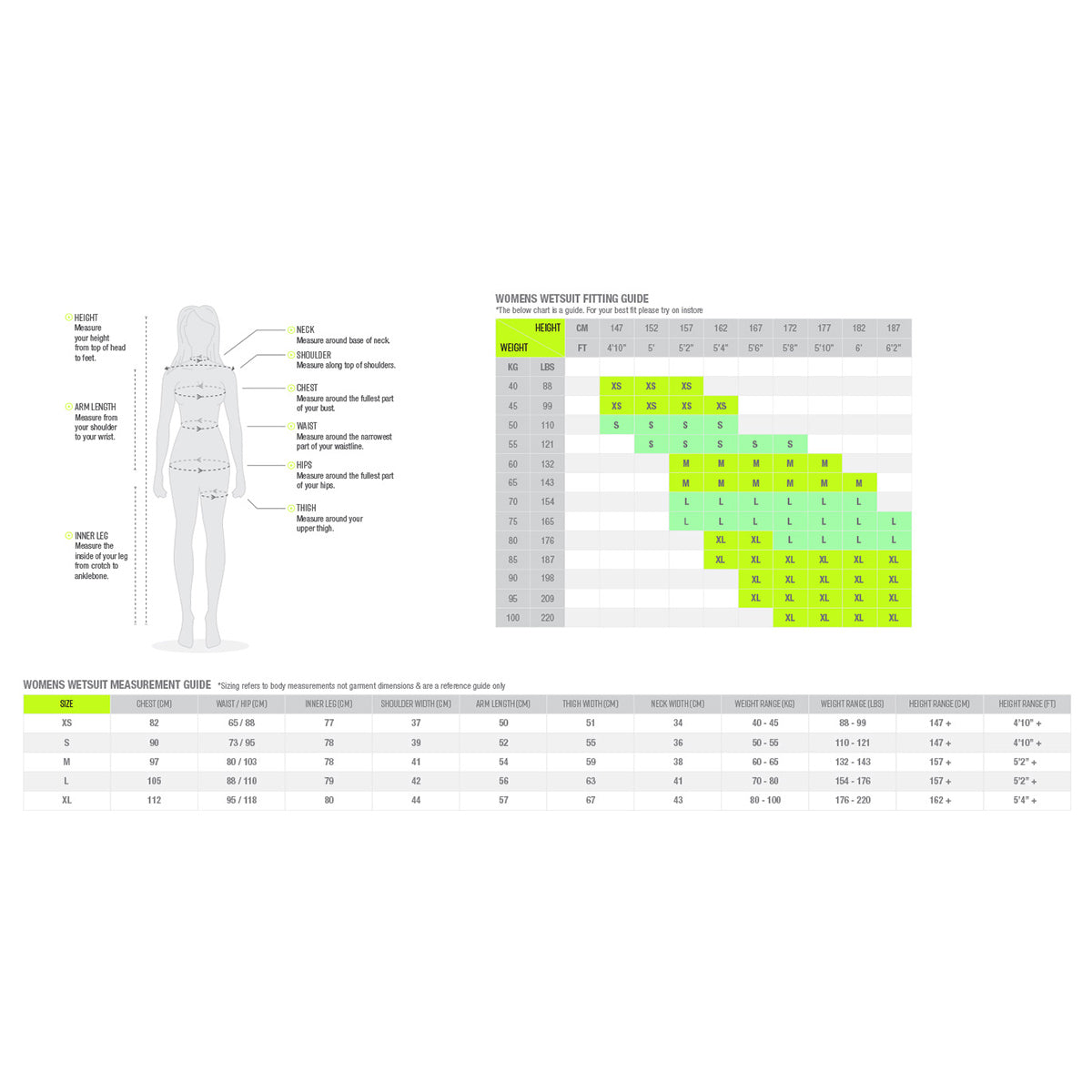 Zhik Womens Wetsuit Size Chart