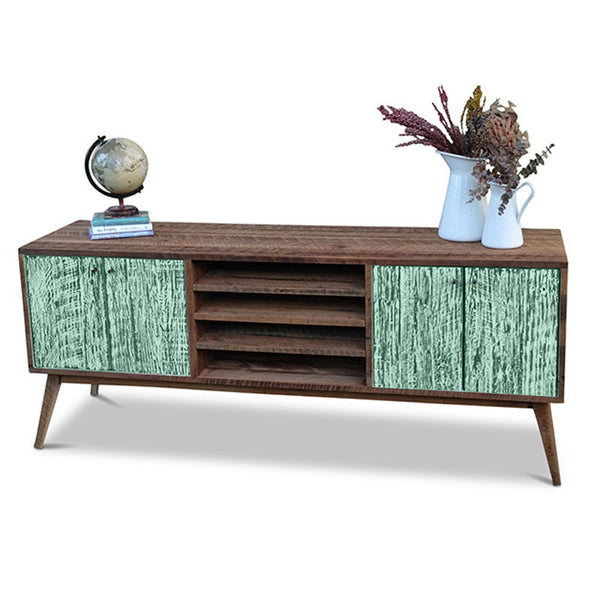 Rustic Wooden Lowline Tv Stand Entertainment Unit Media Cabinet W