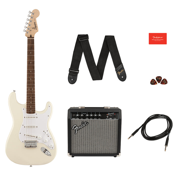 principal Aviación Claraboya Fender Squier Stratocaster® HT Pack, Laurel Fingerboard, White Pickgua —  Music Access
