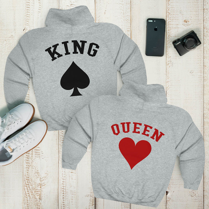 king and queen card hoodies