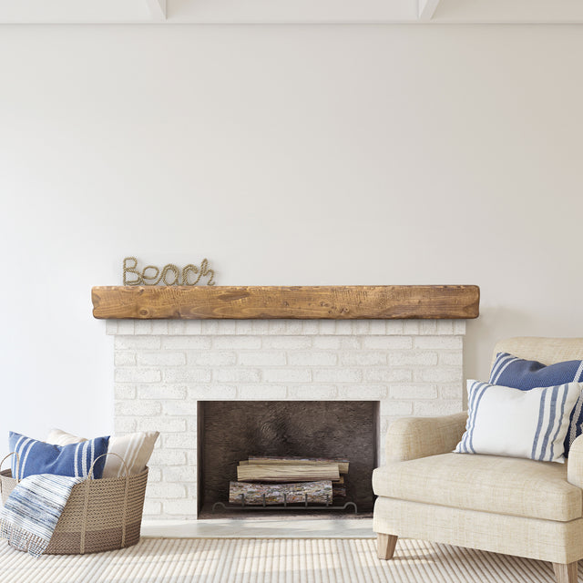 Rustic Floating Fireplace Mantel