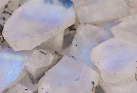 Rainbow moonstone crystals