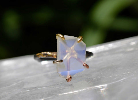 Rainbow Moonstone Gemstone Ring