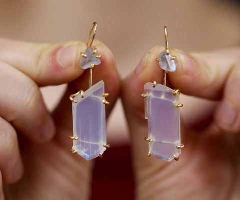 Rainbow Moonstone Earrings