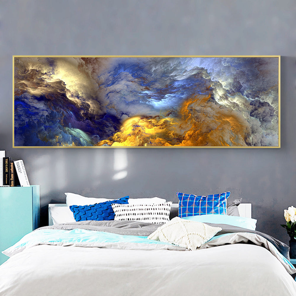 Abstract Colors Unreal Canvas Poster Blue Landscape Wall Art Painting ShopCoolPaintingscom