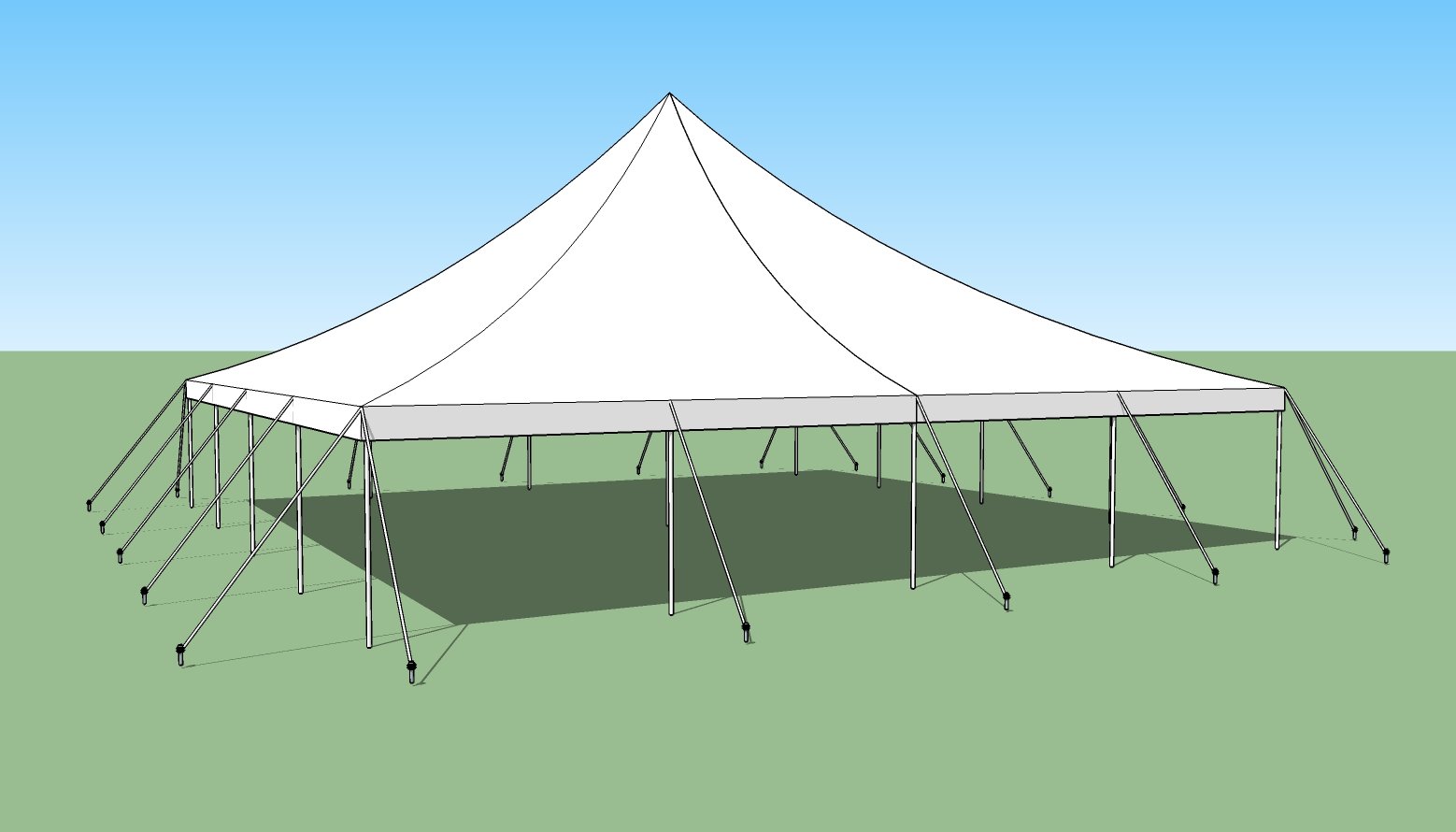 High Peak Pole Tent - 40' x 40' Expandable Top & Hardware Kit