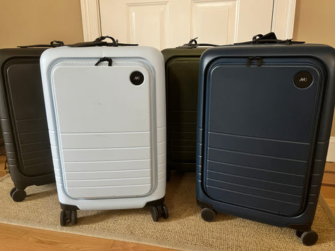 Picture of four Mono carry on suitcases