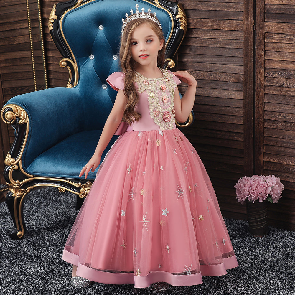 Flower Girl Dress Kids Princess Wedding Graduation Tulle Formal Holida ...