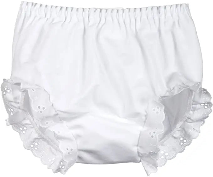 White Eyelet Trim Diaper Cover