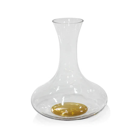 Brunello Wine Decanter with Gold Base