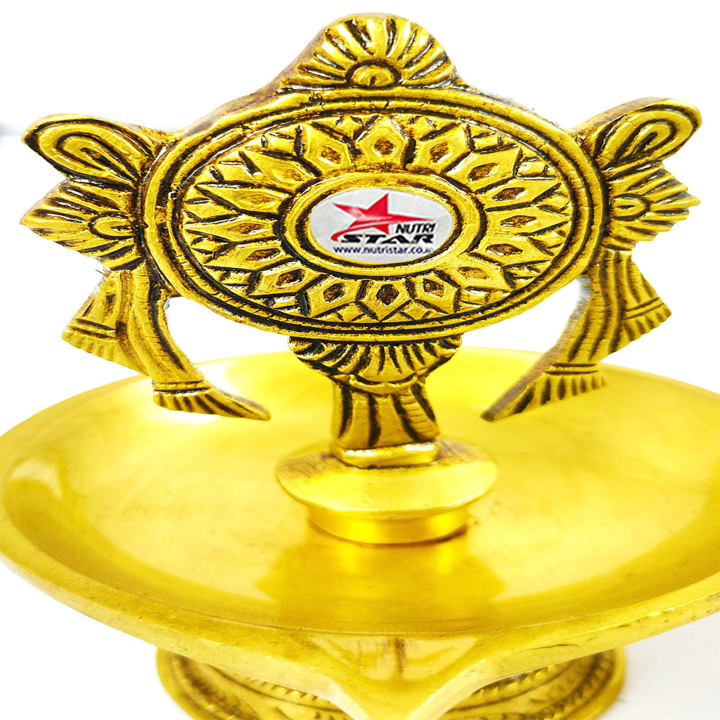 Brass Shanku Chakra Table Diya, Deep, Deepak for Pooja, Pooja ...