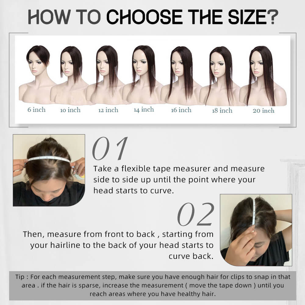 How to choose the size of human hair topper