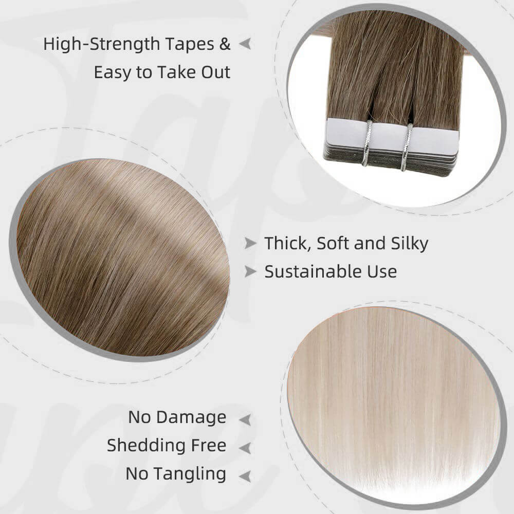 High quality tape in hair extensions
