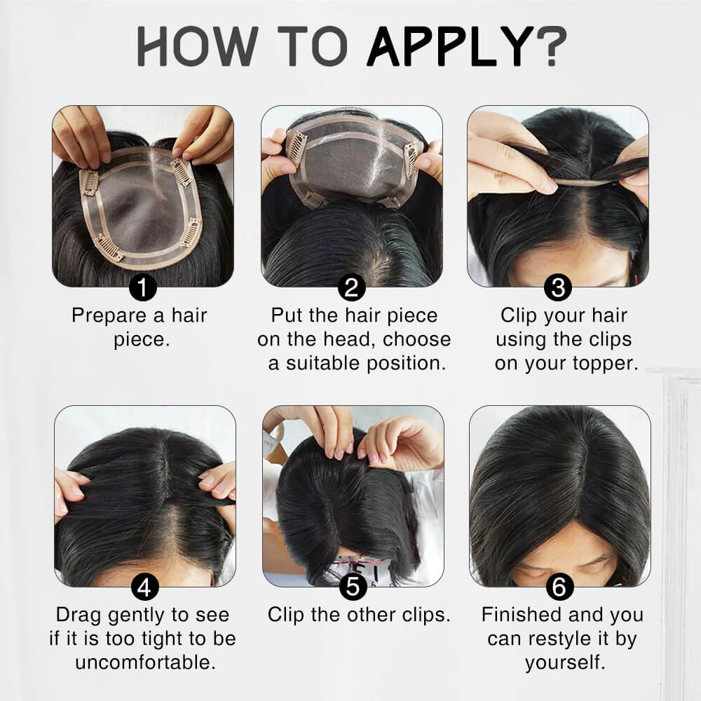 How to apply human hair Topper